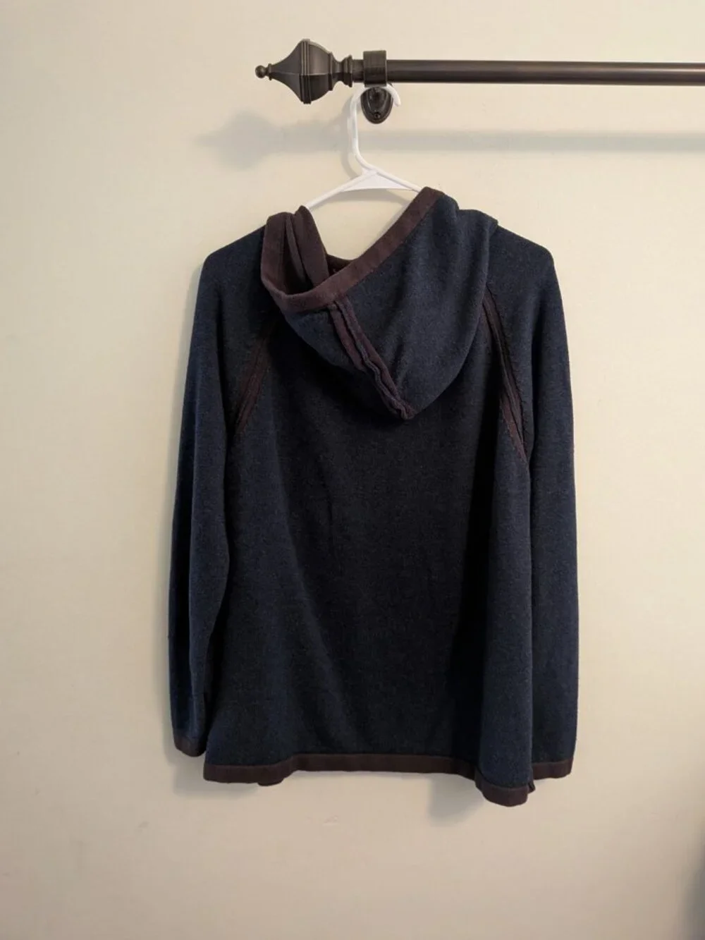 Carbon2Cobalt Men's L HIATUS Pullover Raglan Hoodie Cashmere Blend Sweater Blue